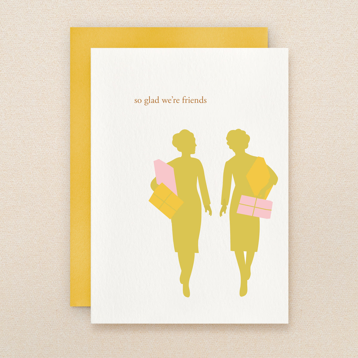 "So Glad We're Friends" Silhouette Shopping Greeting Card #115