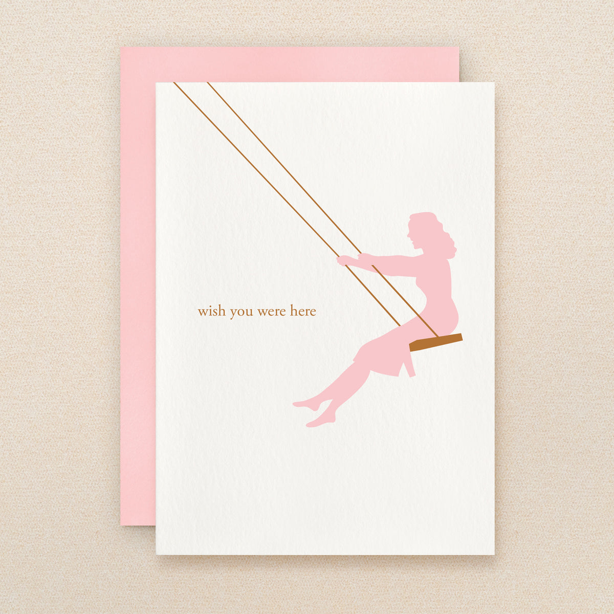 "Wish You Were Here" Silhouette Swing Greeting Card #120