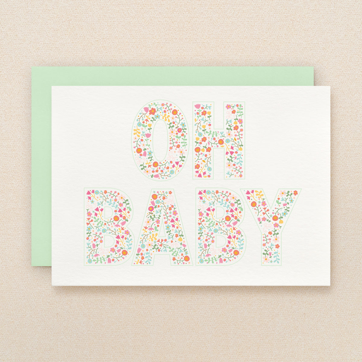 "Oh Baby" Baby Greenery Greeting Card #299