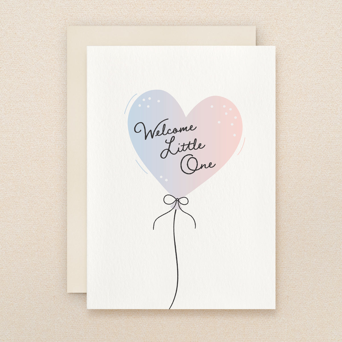 "Welcome little one" Baby Balloon Greeting Card #336