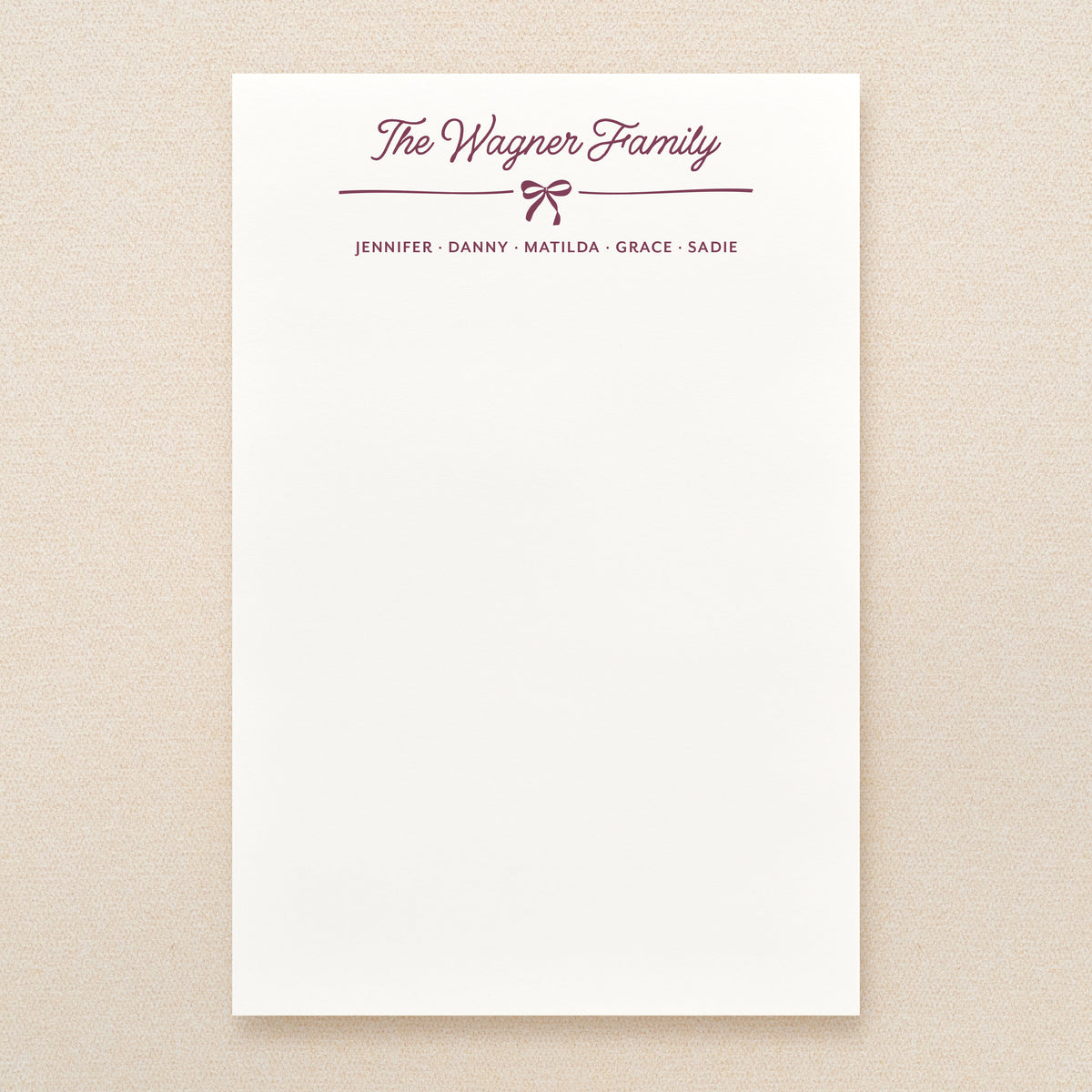 Twill Family Personalized Notepad