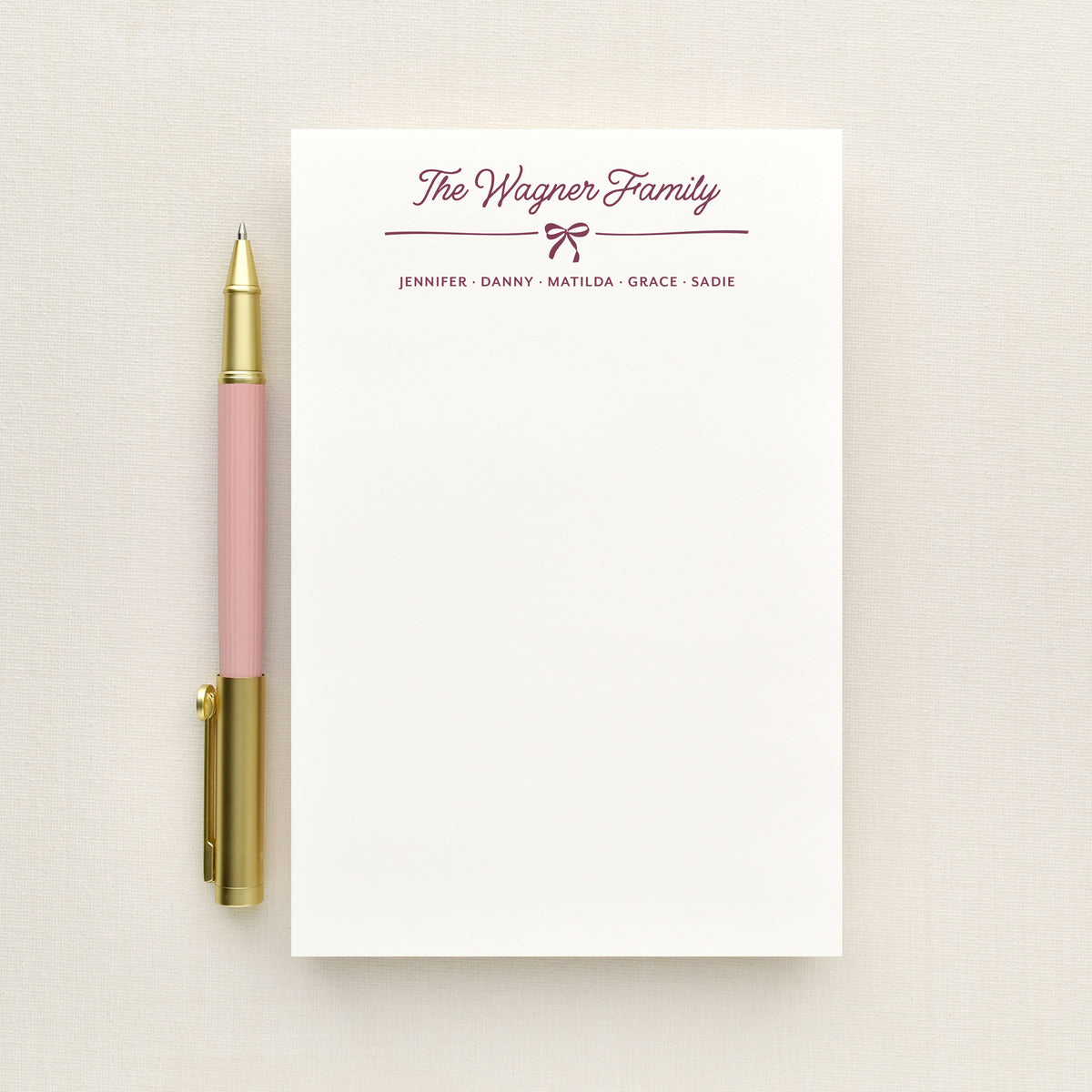 Twill Family Personalized Notepad