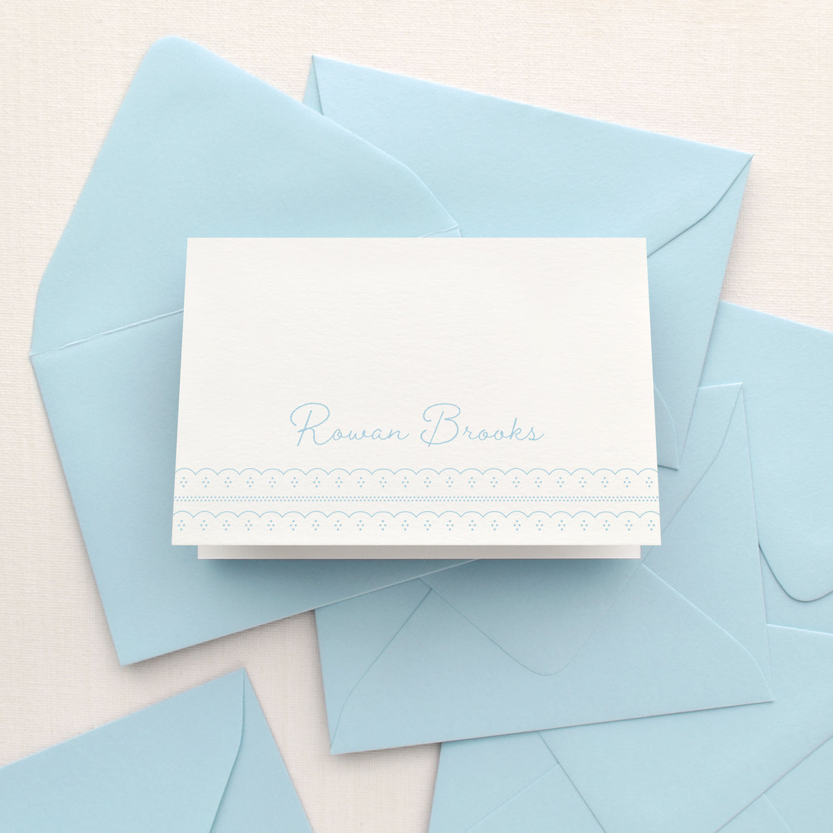 Eyelet Baby Boy Personalized Stationery