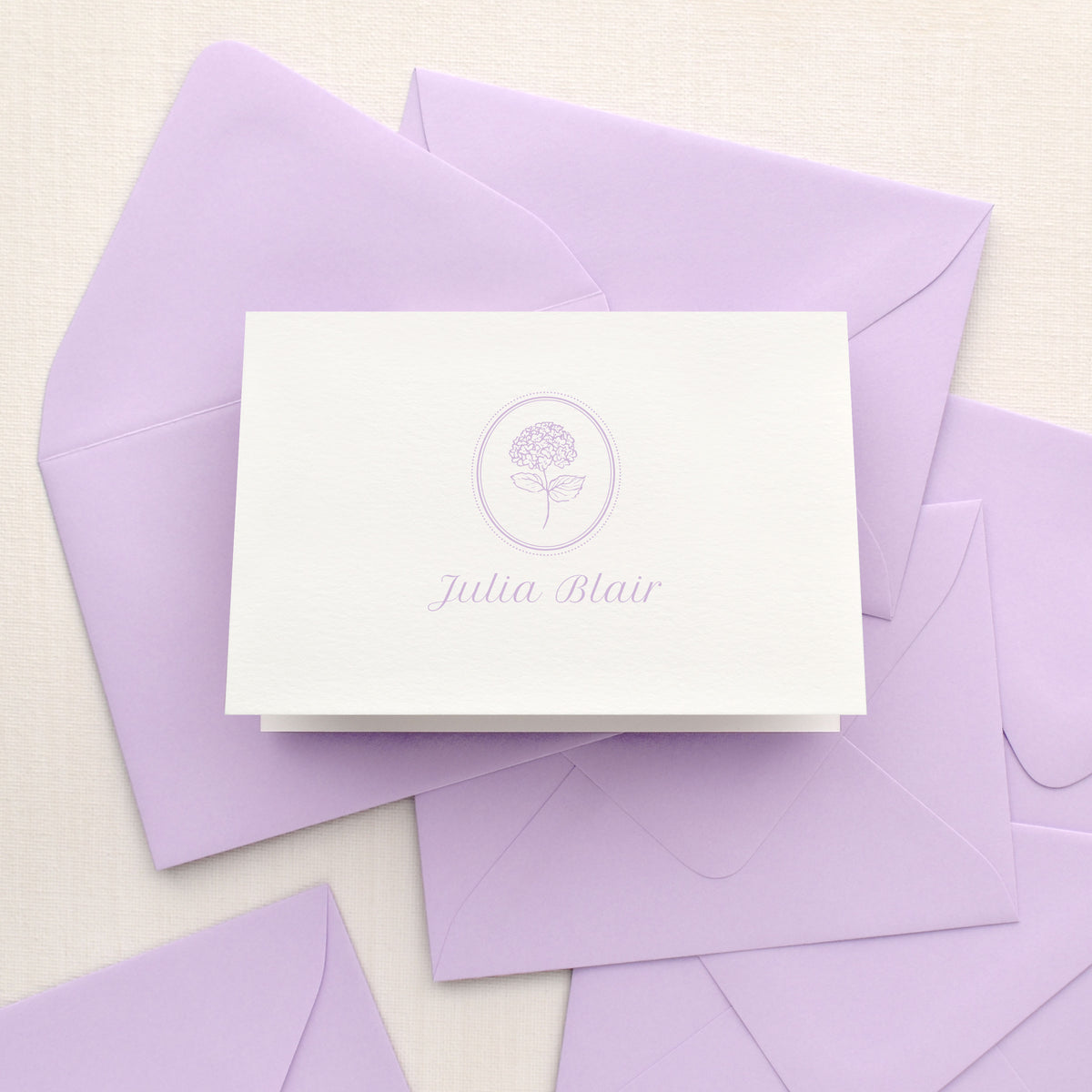 Hydrangea Baby Girl Personalized Stationery