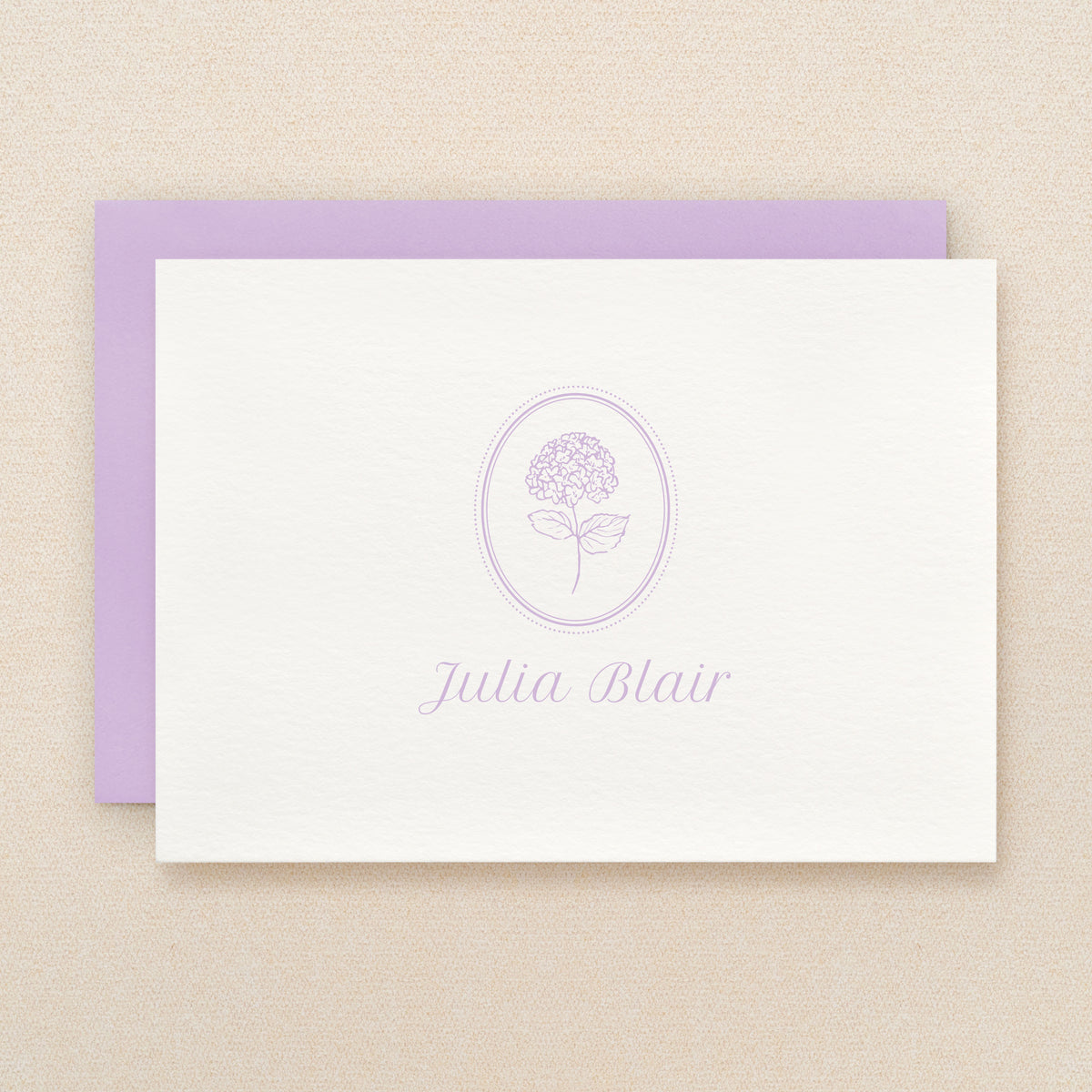 Hydrangea Baby Girl Personalized Stationery