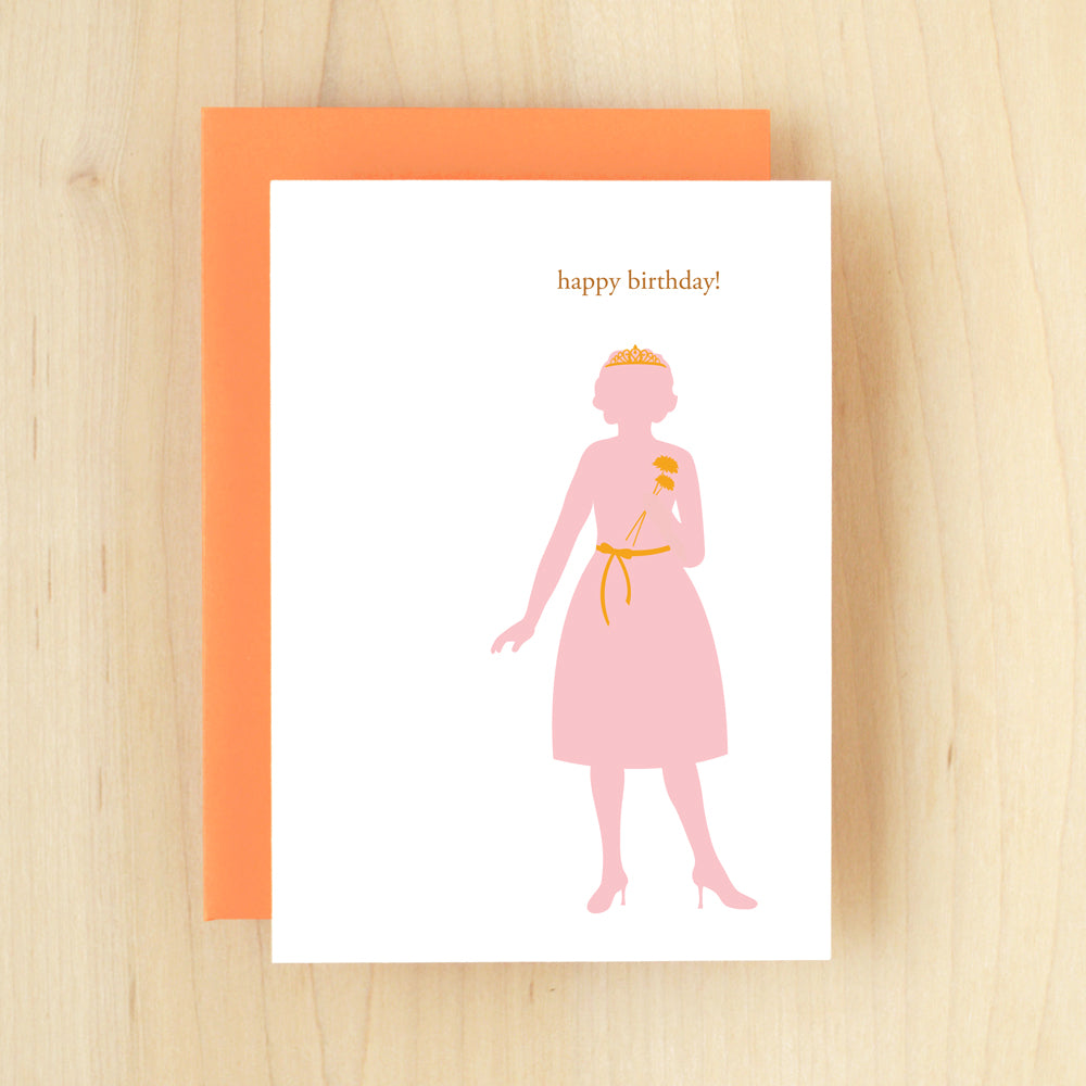 "Happy Birthday!" Silhouette Princess Greeting Card #106
