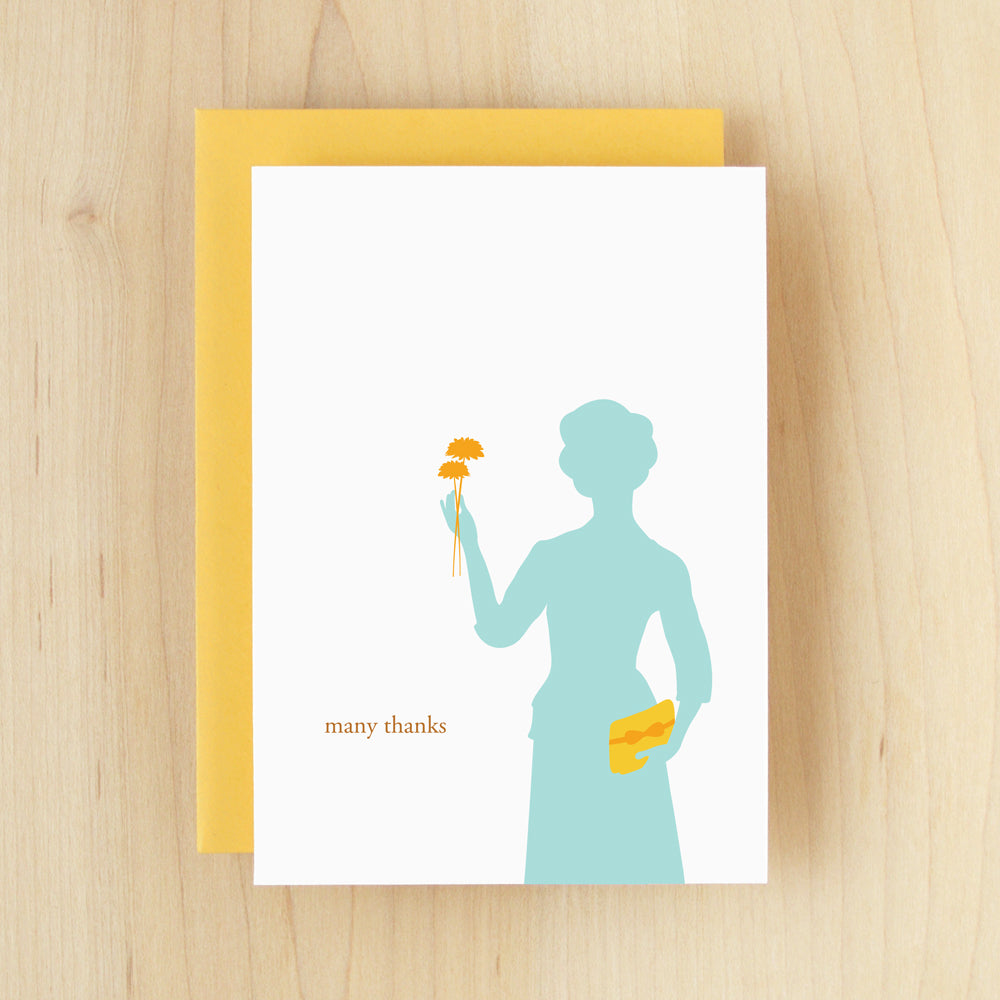 "Many Thanks" Silhouette Thanks Greeting Card #113