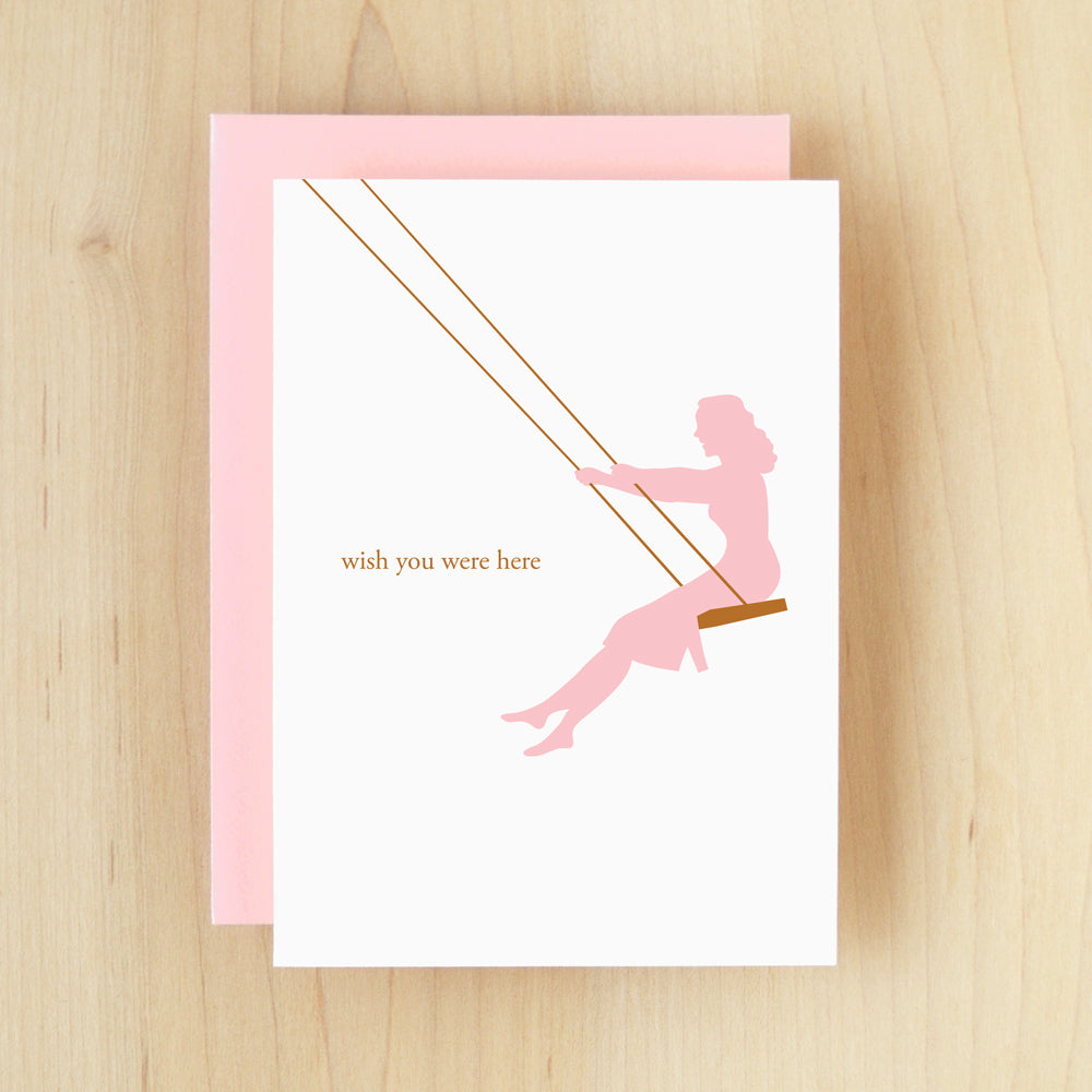 "Wish You Were Here" Silhouette Swing Greeting Card #120