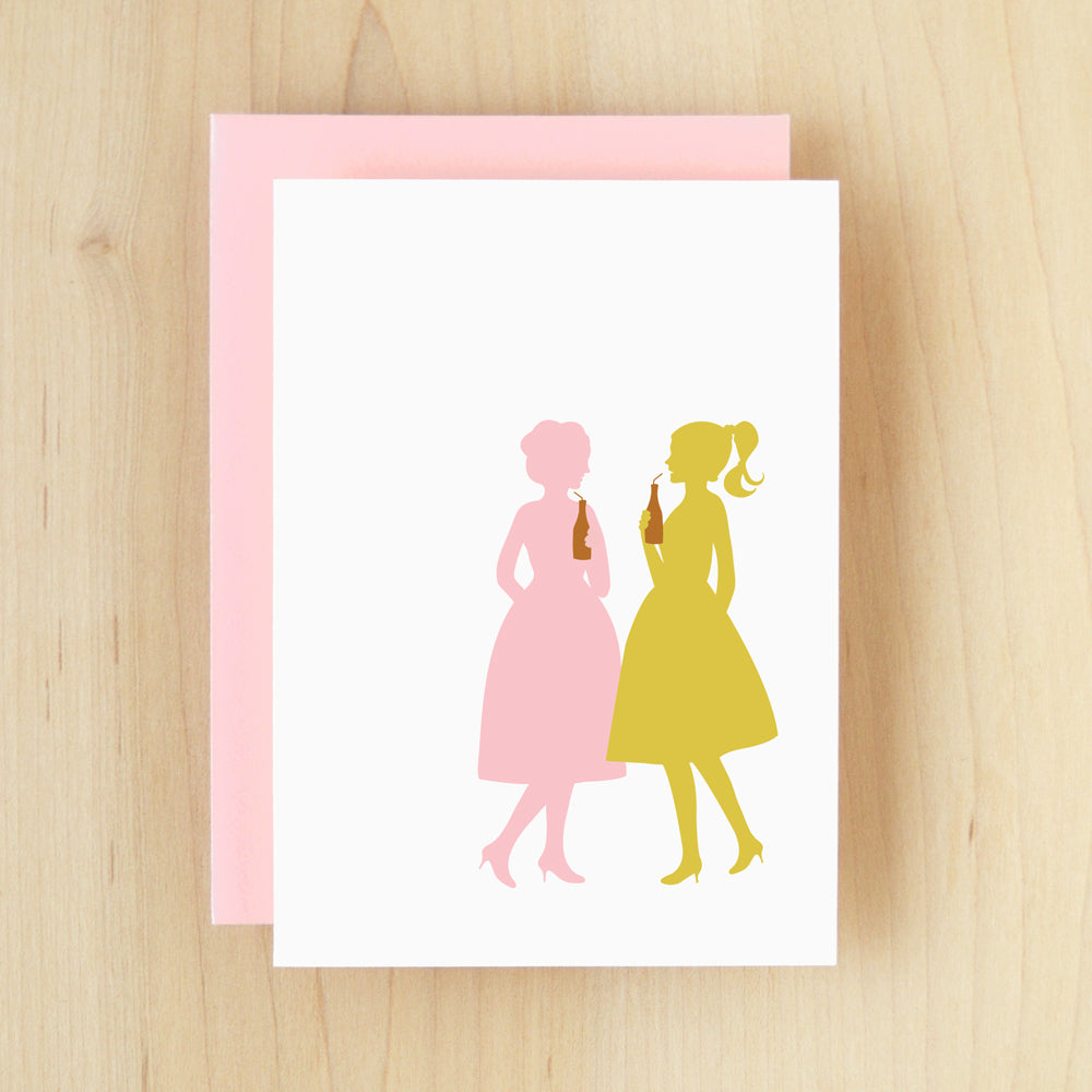 BLANK Silhouette Chat Greeting Card #127