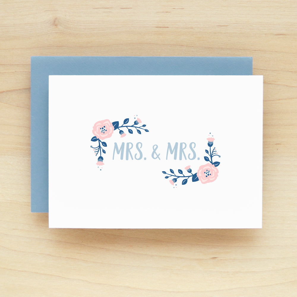 "Mrs. & Mrs." Posie Greeting Card #219