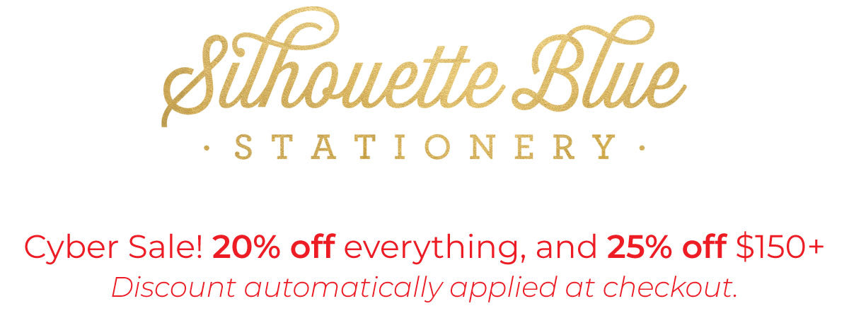 Silhouette Blue Stationery