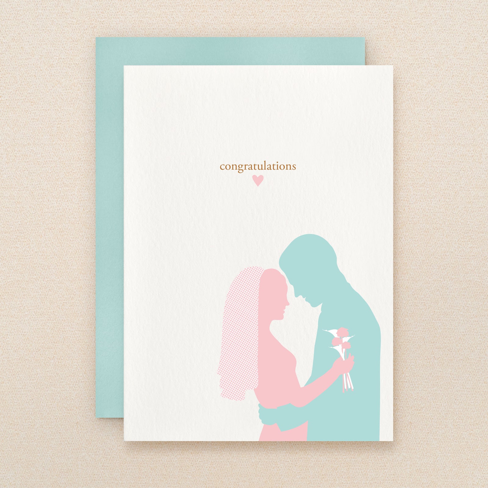 "Congratulations" Silhouette Wedding Greeting Card #101