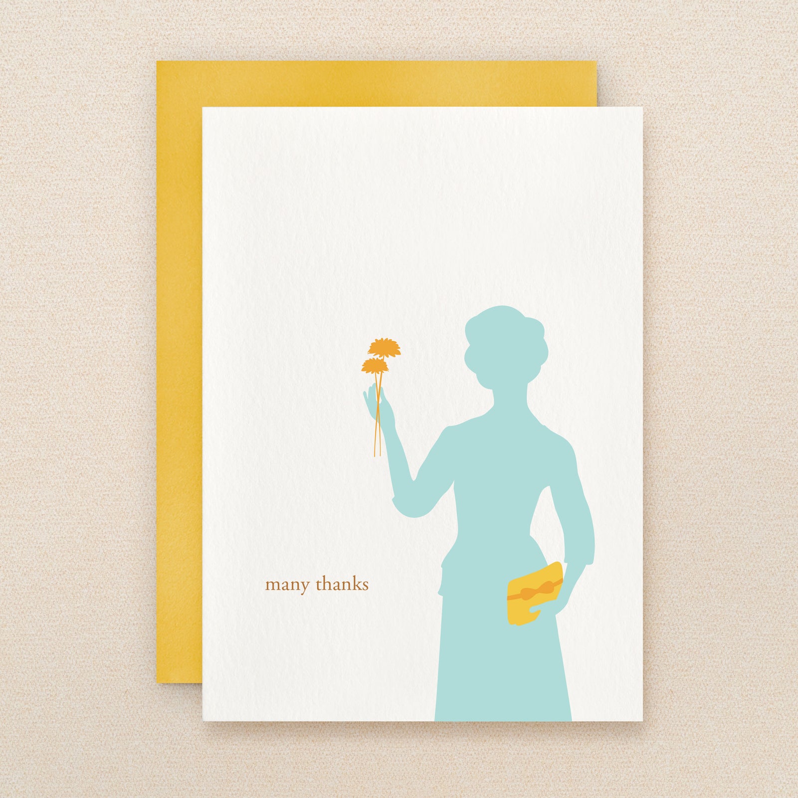 "Many Thanks" Silhouette Thanks Greeting Card #113