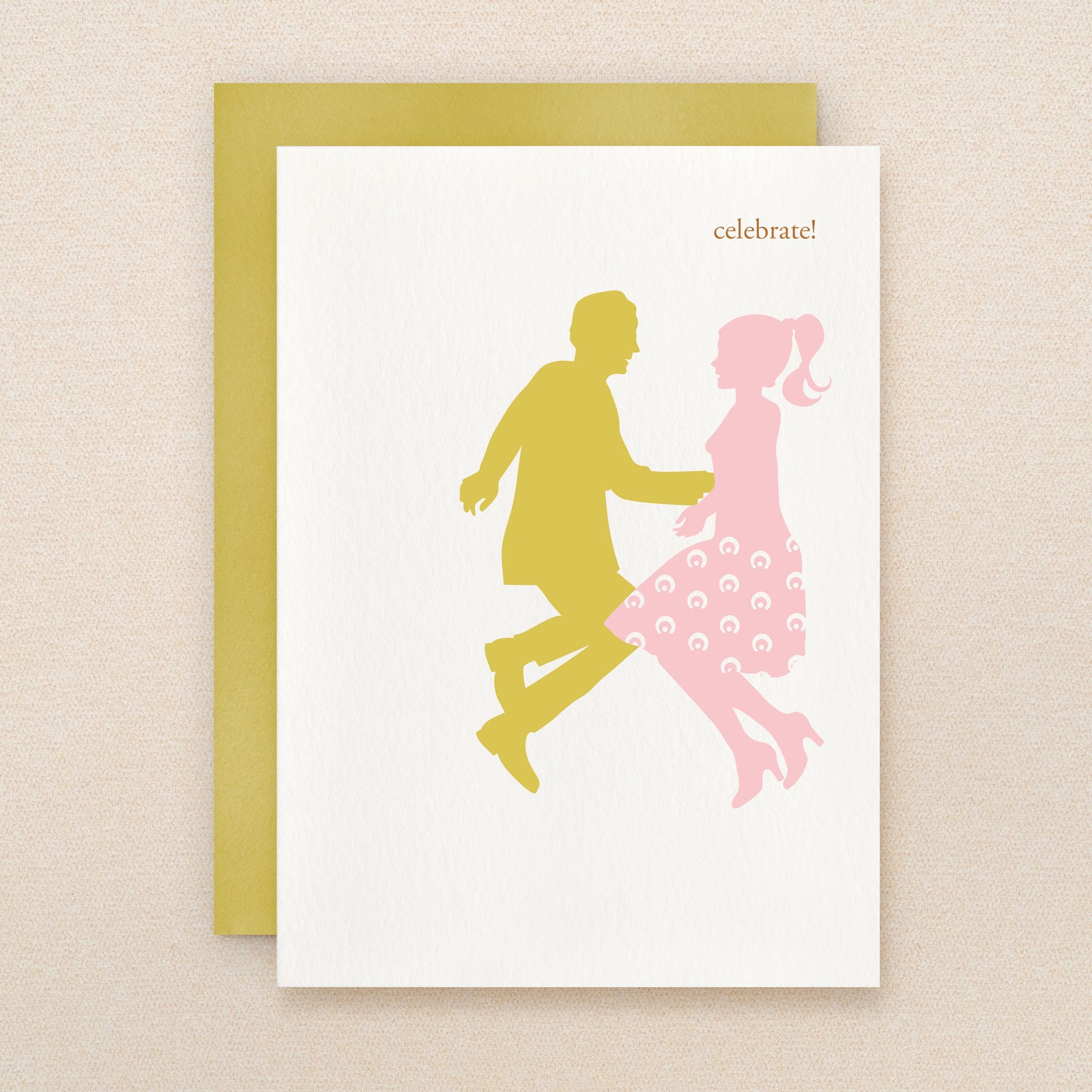 "Celebrate!" Silhouette Dance Greeting Card #116