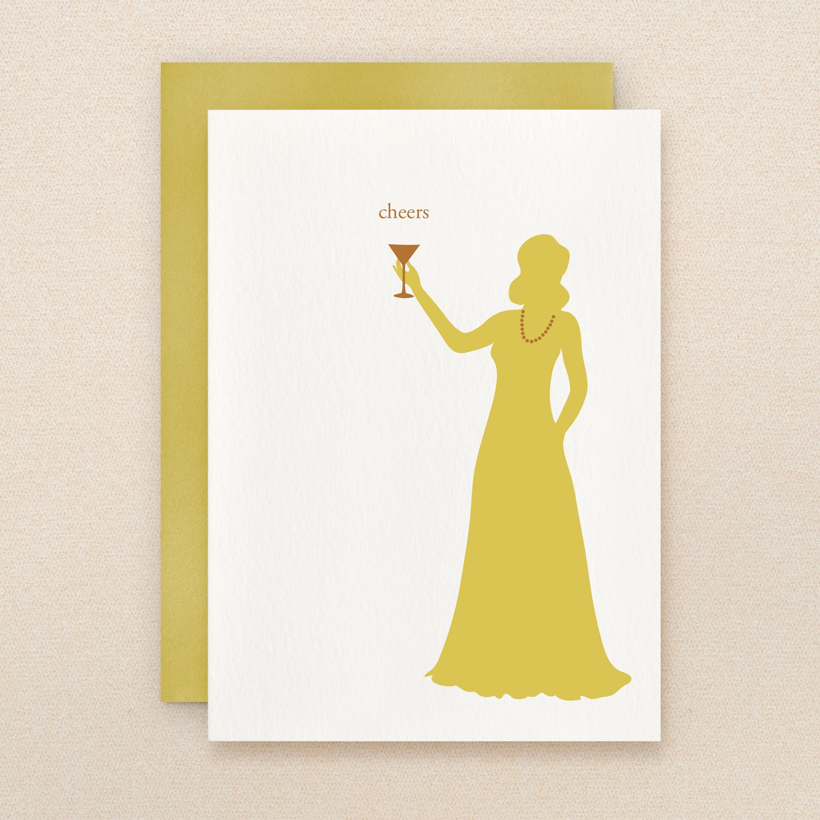 "Cheers" Silhouette Martini Greeting Card #118