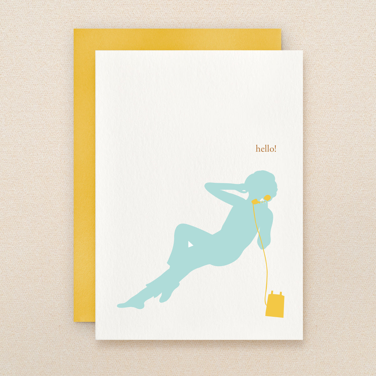 "Hello!" Silhouette Telephone Greeting Card #119