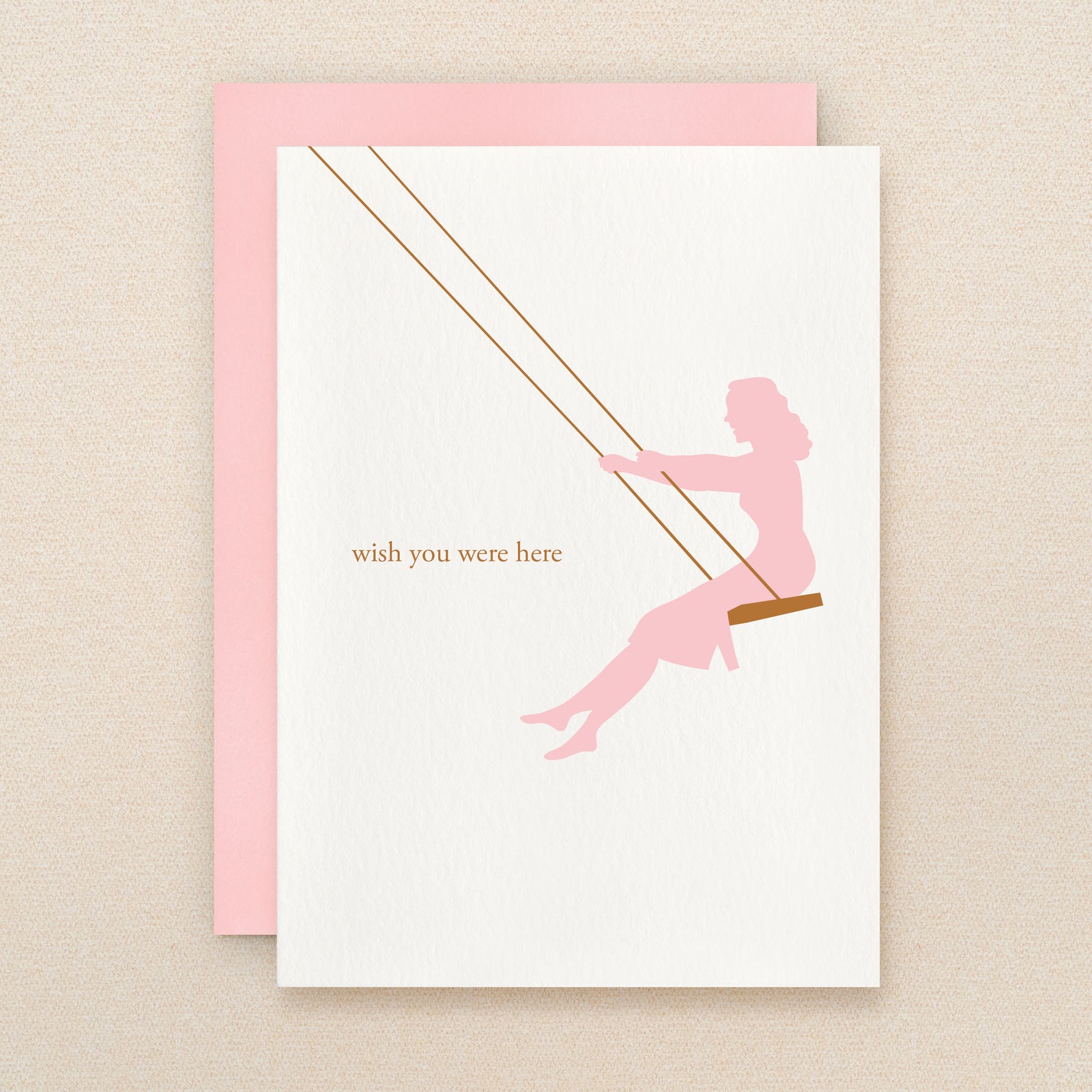 "Wish You Were Here" Silhouette Swing Greeting Card #120