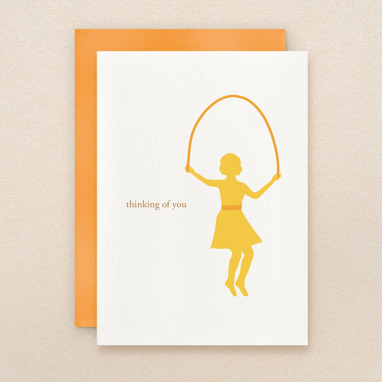"Thinking Of You" Silhouette Jump Rope Greeting Card #121