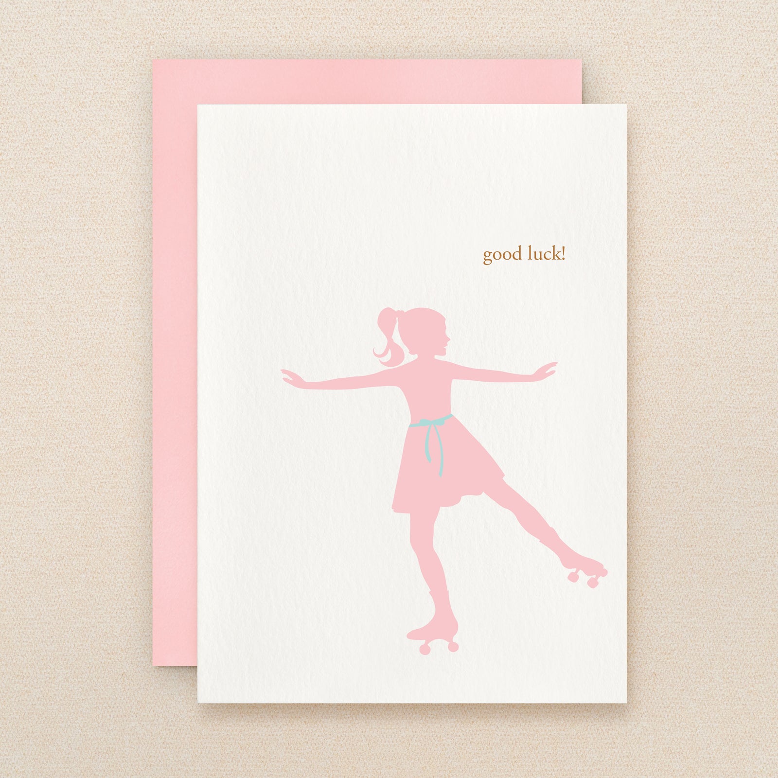 "Good Luck!" Silhouette Rollerskate Greeting Card #124