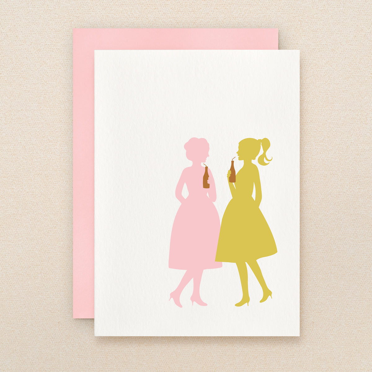 BLANK Silhouette Chat Greeting Card #127