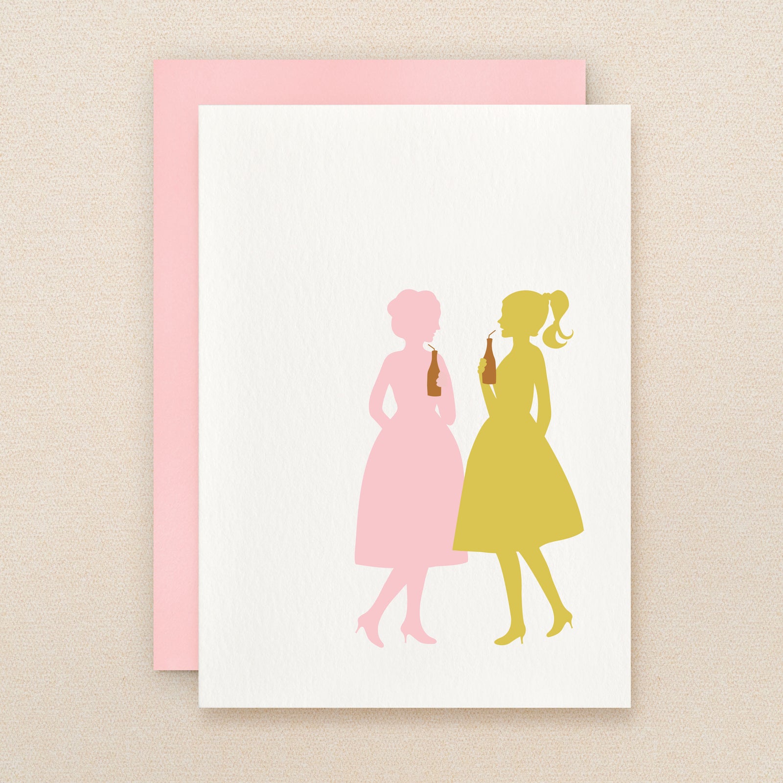 BLANK Silhouette Chat Greeting Card #127