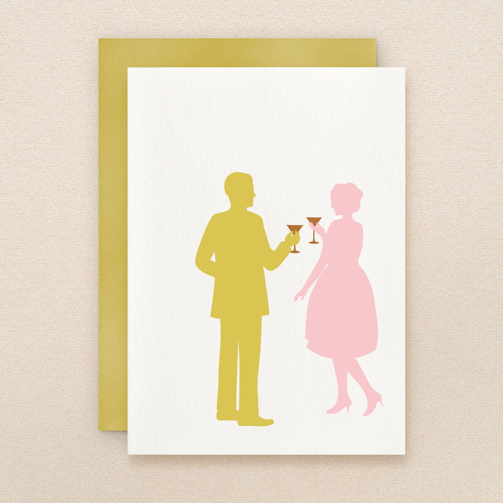 BLANK Silhouette Cocktail Greeting Card #128