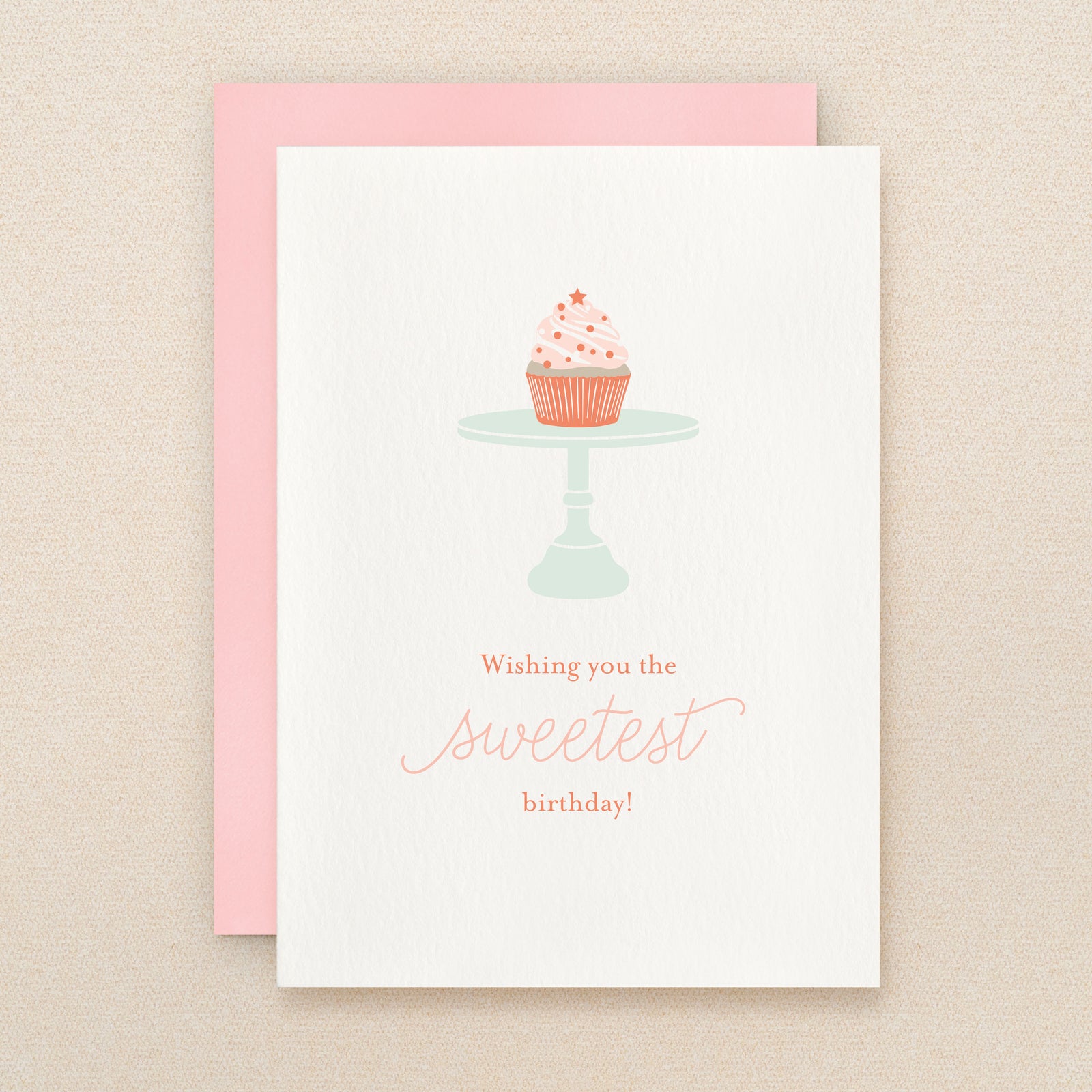 "Wishing You The Sweetest Birthday" Cupcake Greeting Card #233