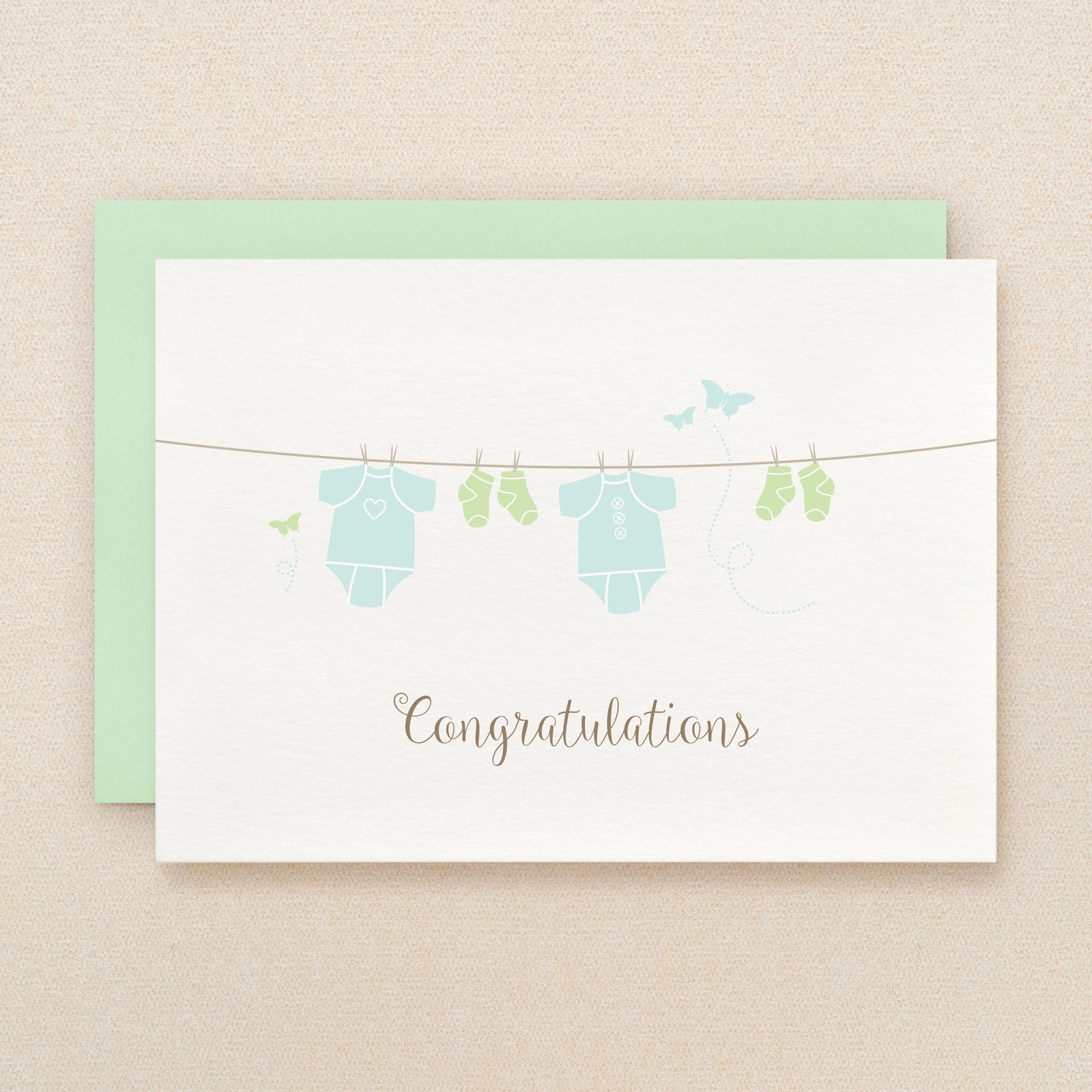 "Congratulations" Onesie Blue Greeting Card #241