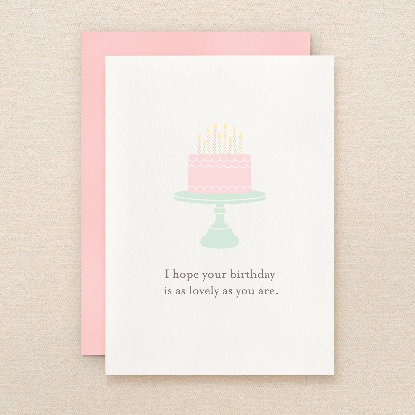 "I hope your birthday is as lovely as you are" Lovely Cake Greeting Card #275