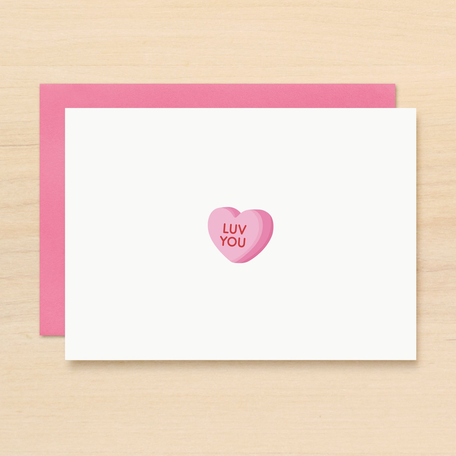 "Luv you" Convo Heart Greeting Card #290