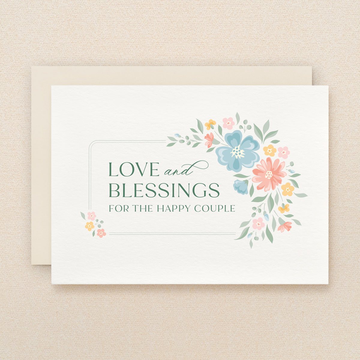 "Love and blessings for the happy couple" Blessings Greeting Card #291