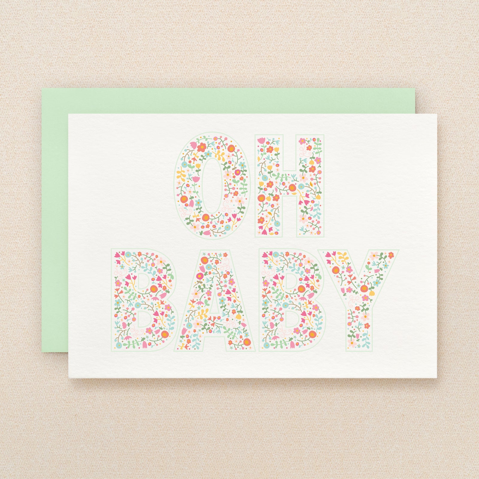 "Oh Baby" Baby Greenery Greeting Card #299