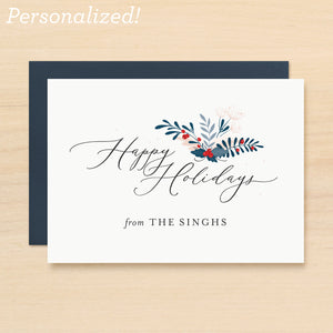 Festive Personalized Holiday Card Set