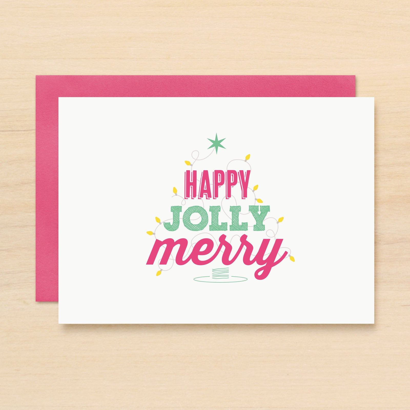 HappyJollyMerry Holiday Card Set of 10
