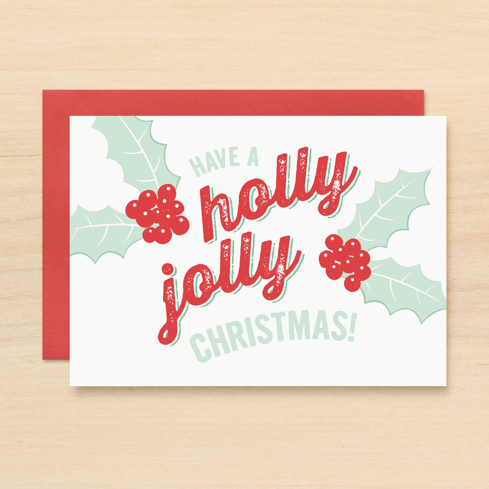 Holly Jolly Holiday Card Set of 10