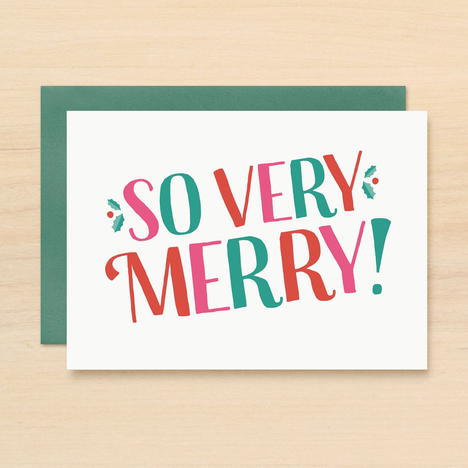 Very Merry Holiday Card Set of 10