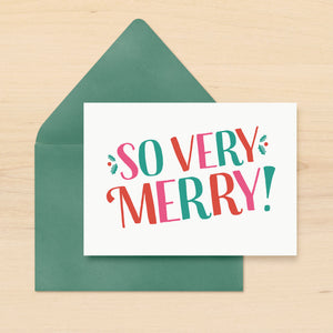 Very Merry Holiday Card Set of 10