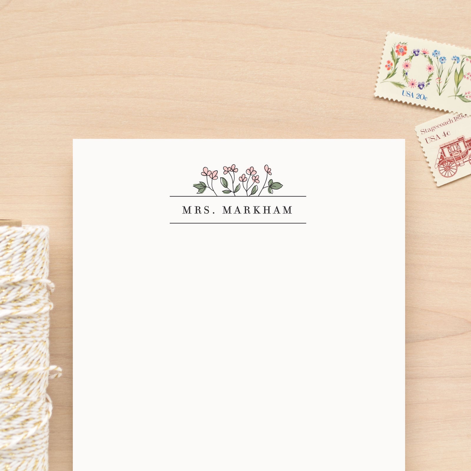 Begonia Personalized Notepad