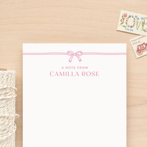 Bow Notepad Bow Personalized Notepad - Silhouette Blue Stationery