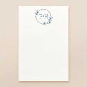 Poppy Couples Monogram Personalized Notepad
