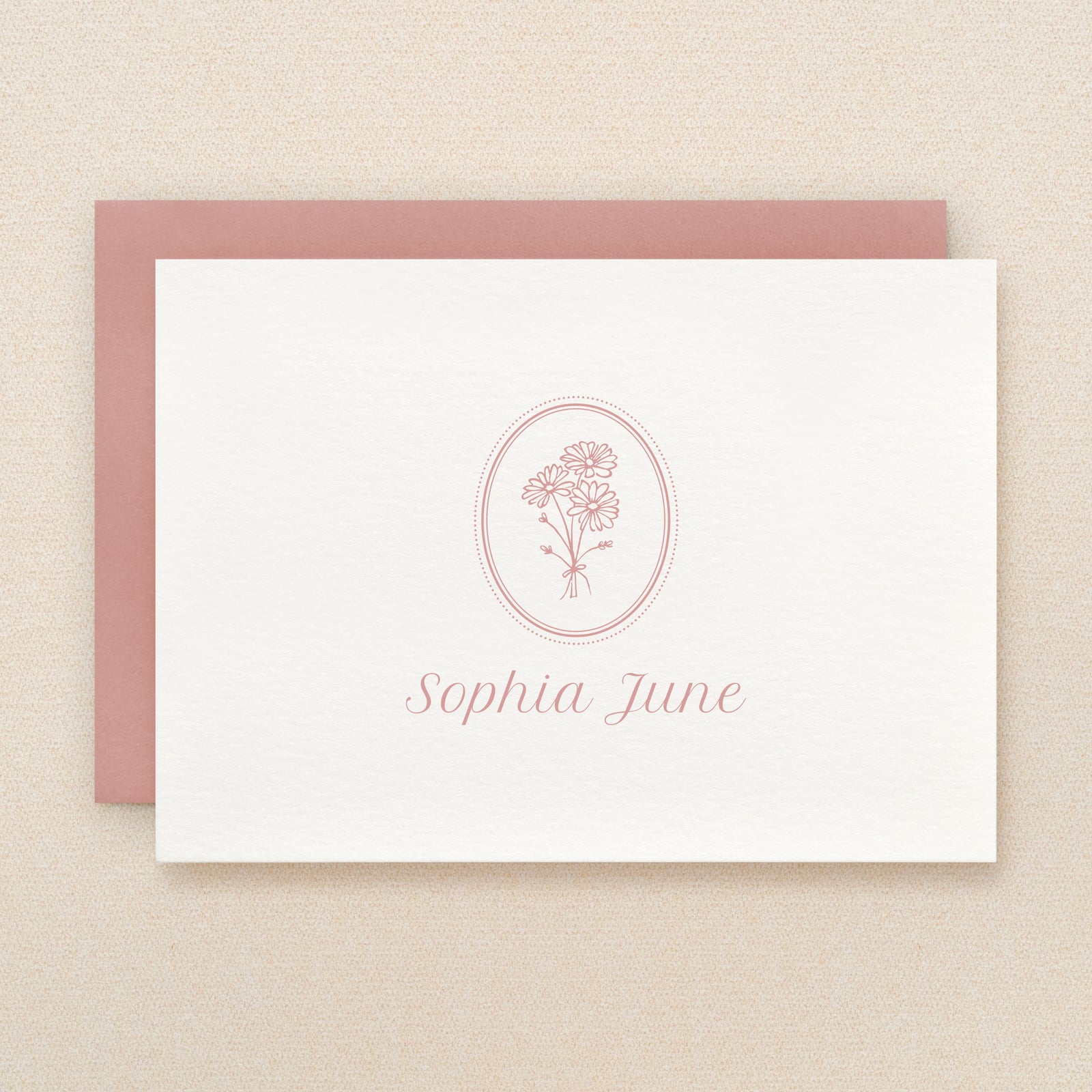 Aster Baby Girl Personalized Stationery