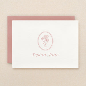 Aster Baby Girl Personalized Stationery