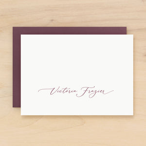 Aurora personalized stationery script for women