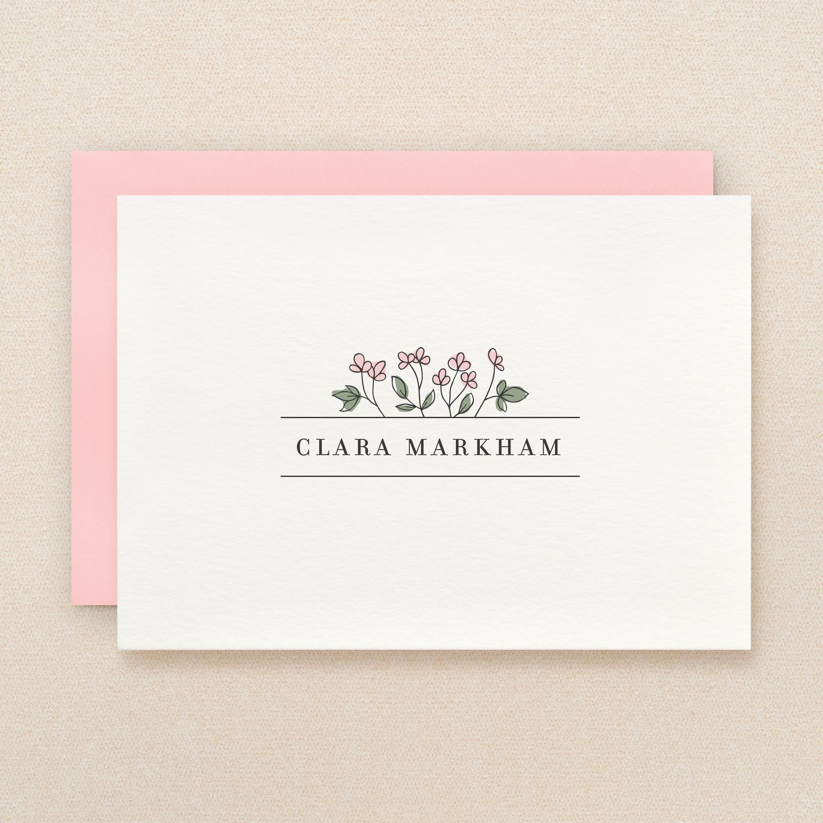 Begonia Personalized Stationery