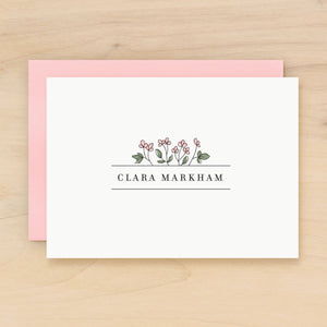 Begonia personalized stationery pink flowers