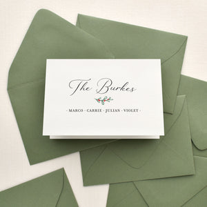 Berry Family Holiday Personalized Stationery