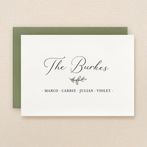 Berry Family Holiday Personalized Stationery