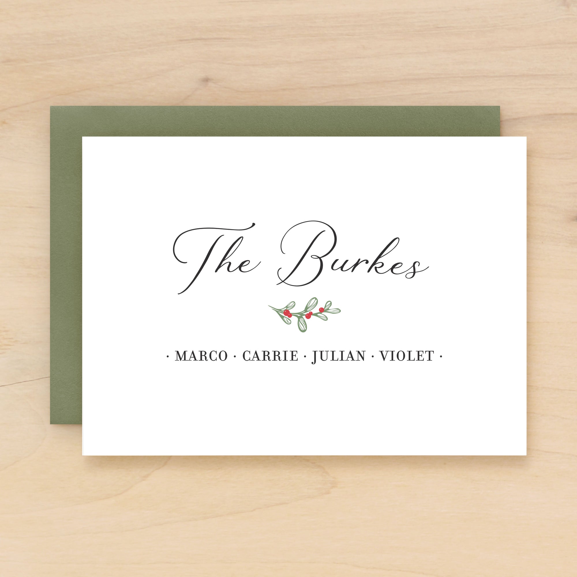 Berry Family Holiday Personalized Stationery