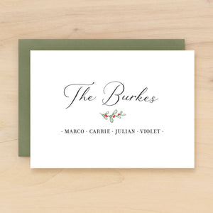 Berry Family Holiday Personalized Stationery