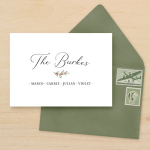 Berry Family Holiday Personalized Stationery